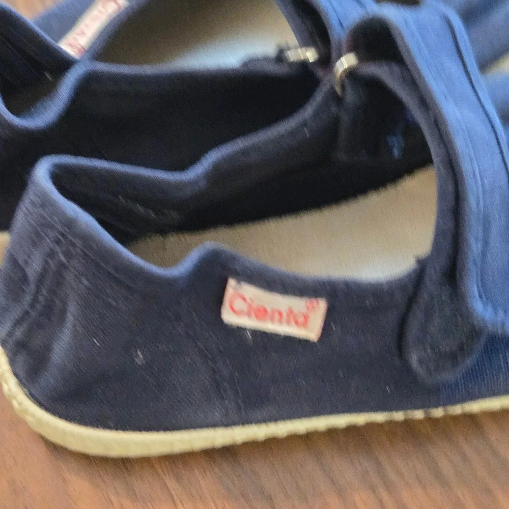 Cienta Kids Navy Blue Canvas Mary Jane Shoes Size 30 Made in Spain Hook and Loop